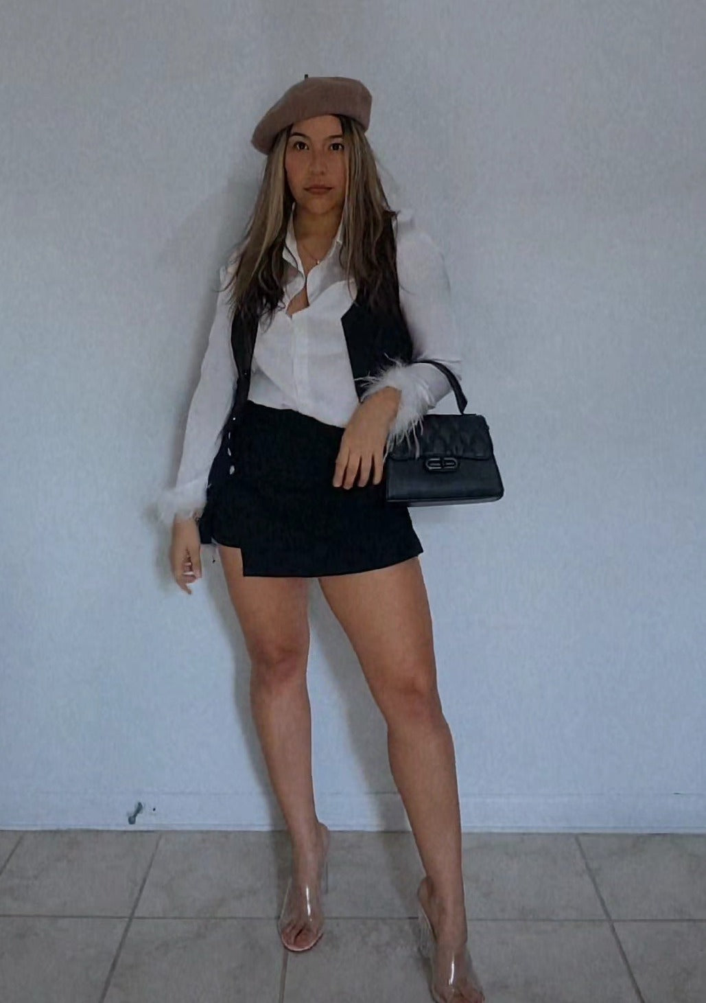 camisa manga larga con plumas - blanca