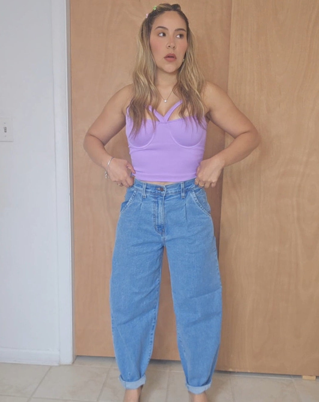 Contour crop top reductor- Lavanda