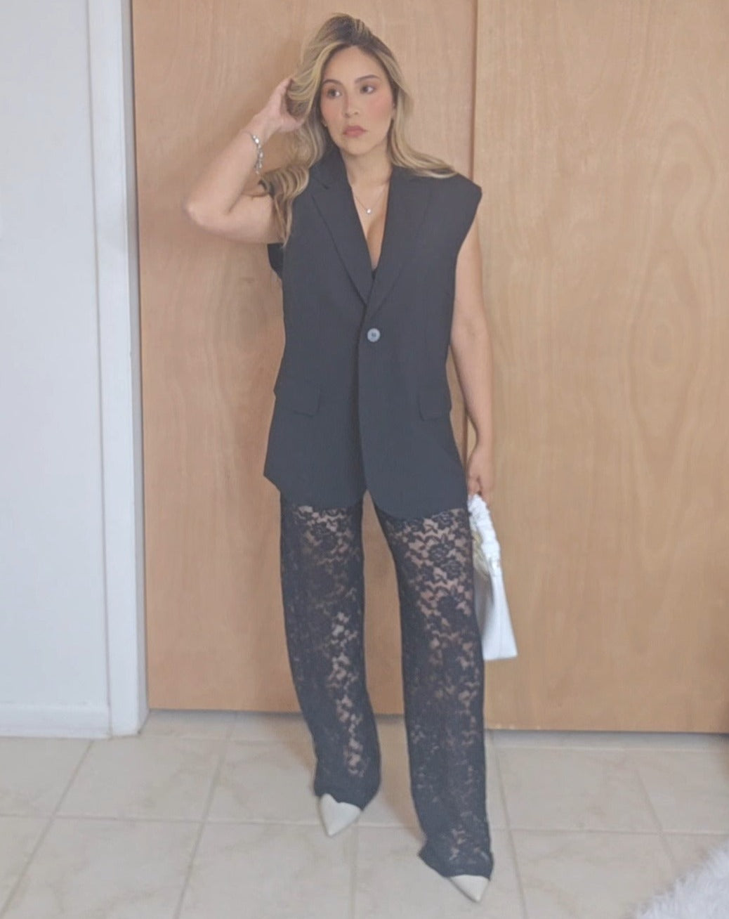 Oversize Suit Vest - Black