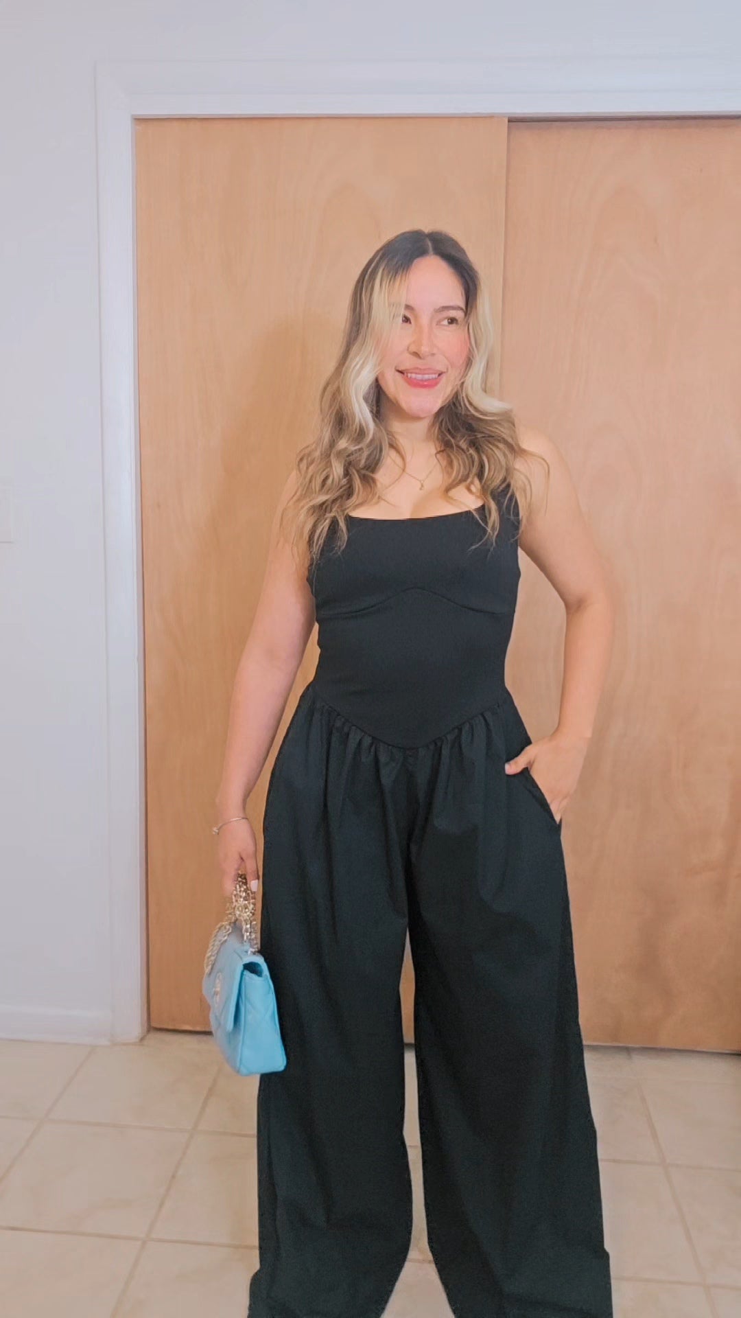 Halter Palazzo Jumpsuit- Black