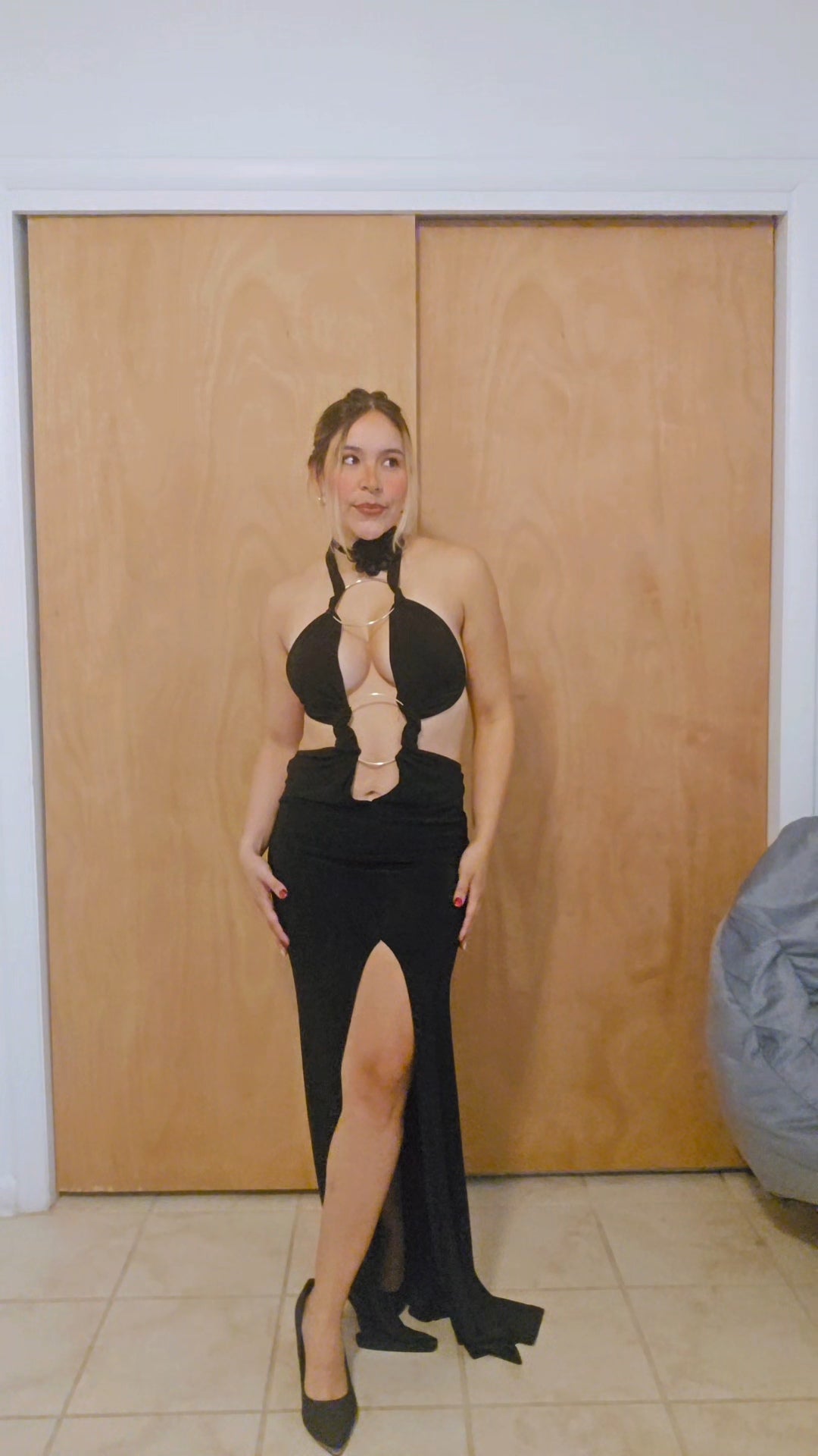 2 Rings maxi dress- black