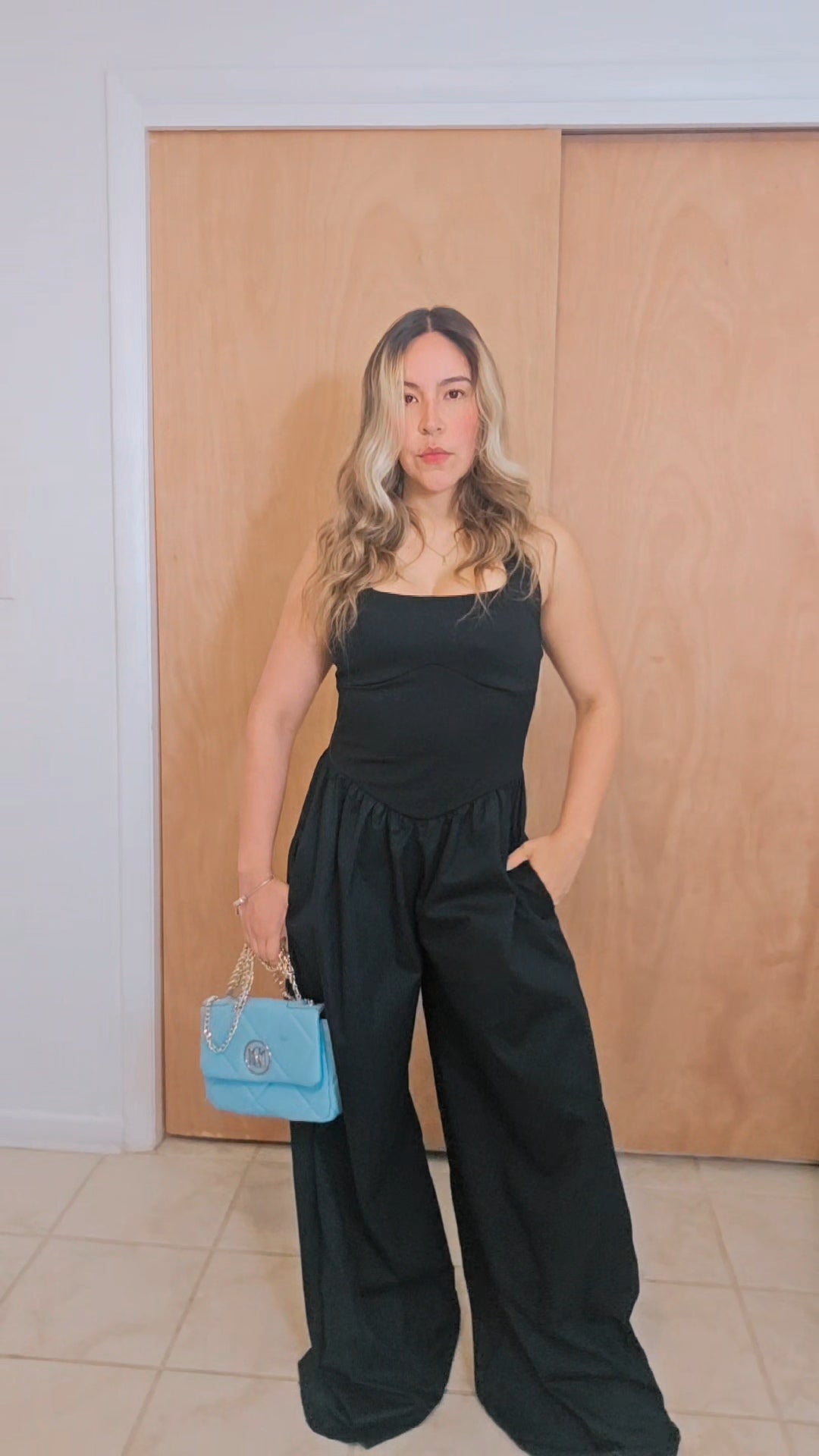 Halter Palazzo Jumpsuit- Black