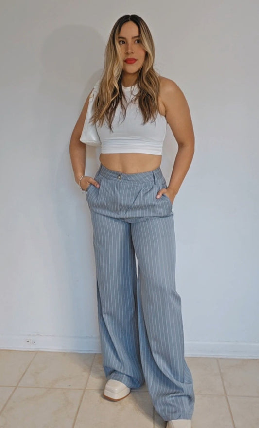 BUNDLE Pin strips trouser - Gray and top