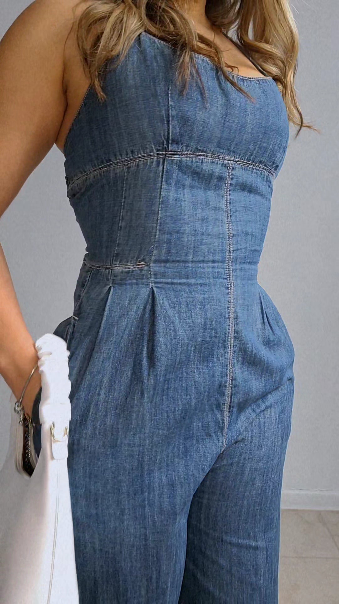 Denim Body Sculp Jumpsuit