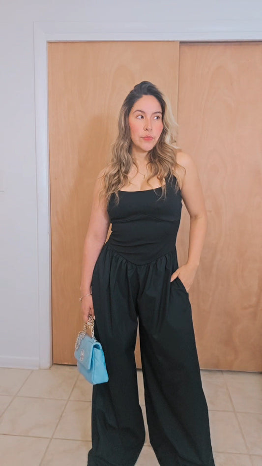 Halter Palazzo Jumpsuit- Black