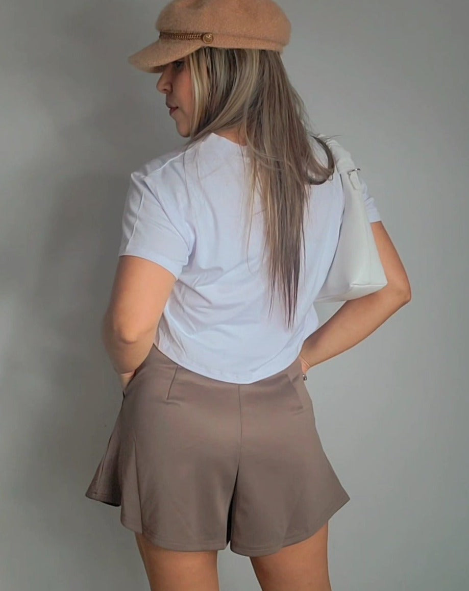 Wide leg shorts- brown