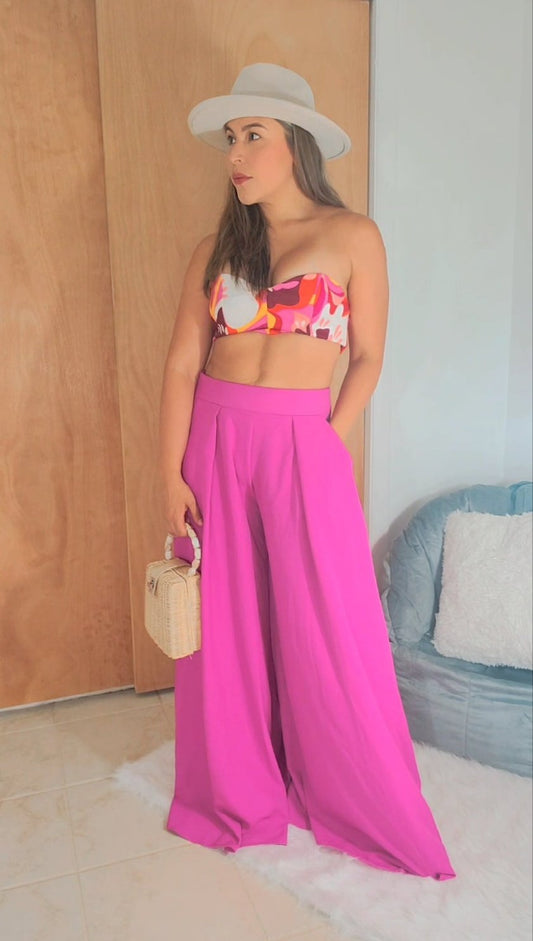 Palazzo pants Fushia - Your Fashion Corner